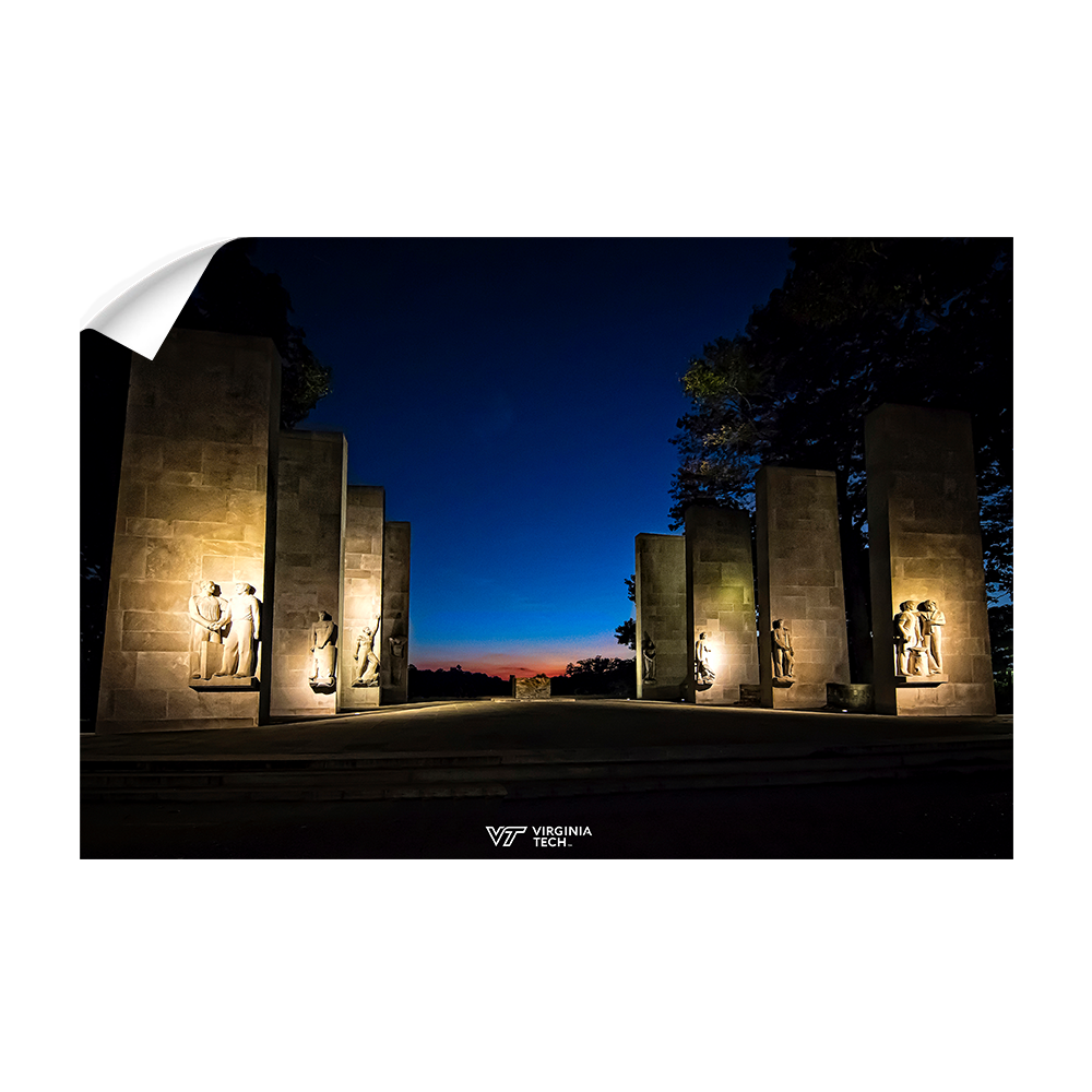 Virginia Tech Hokies -  Sunset at the War Memorial - College Wall Art #Canvas