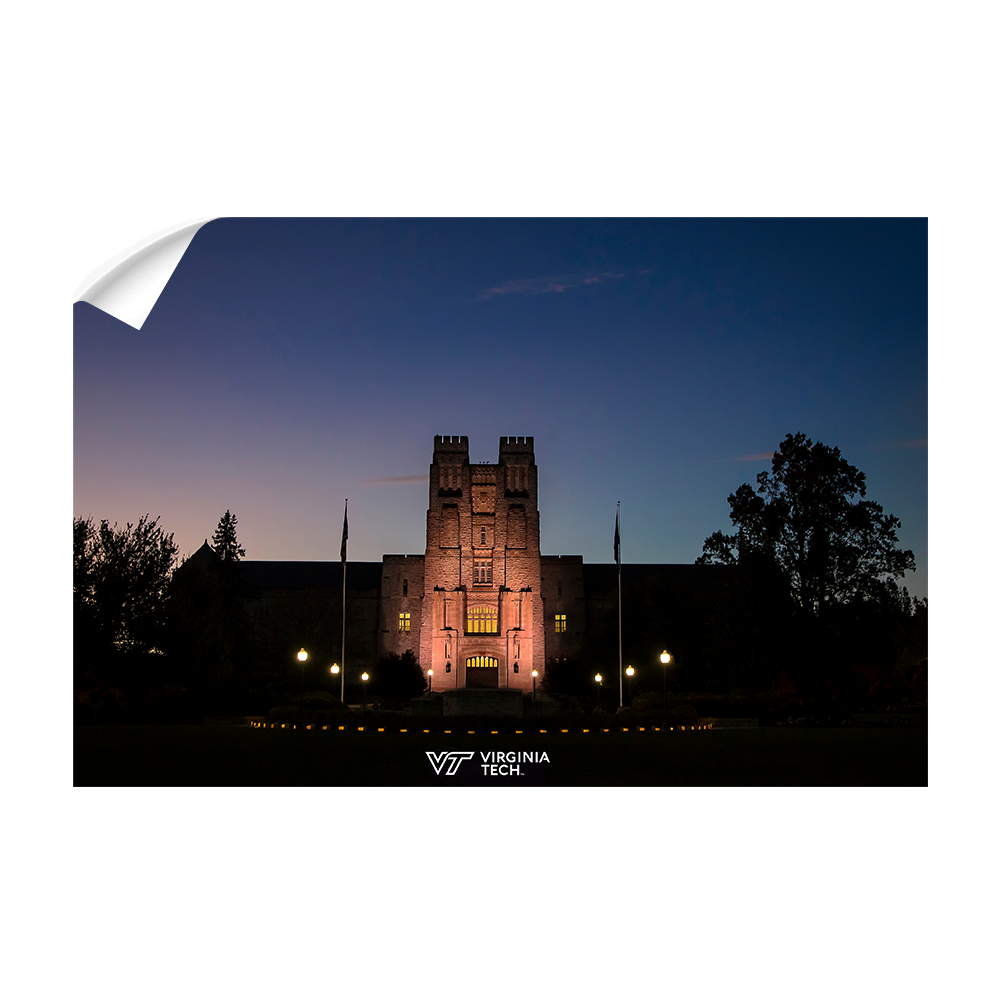 Virginia Tech Hokies - Burruss Hall Sunset - College Wall Art #Canvas