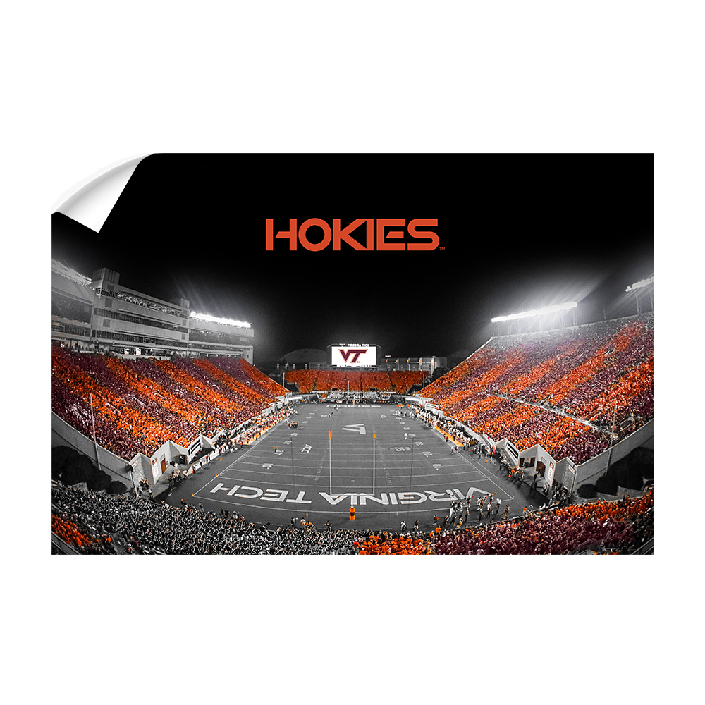 Virginia Tech Hokies - Hokie Striped End Zone - College Wall Art #Canvas