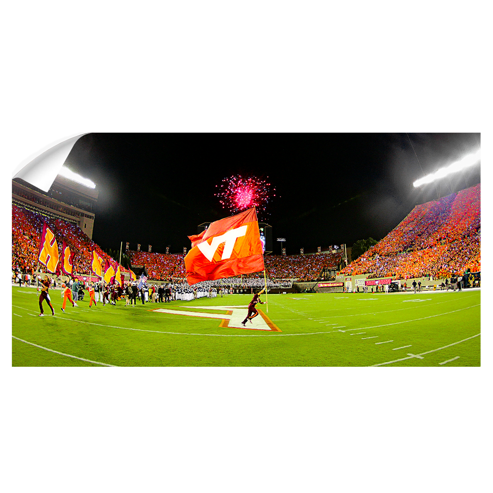 VIRGINIA TECH HOKIES - Enter Sand Man-Striped Pano - College Wall  Art #Canvas
