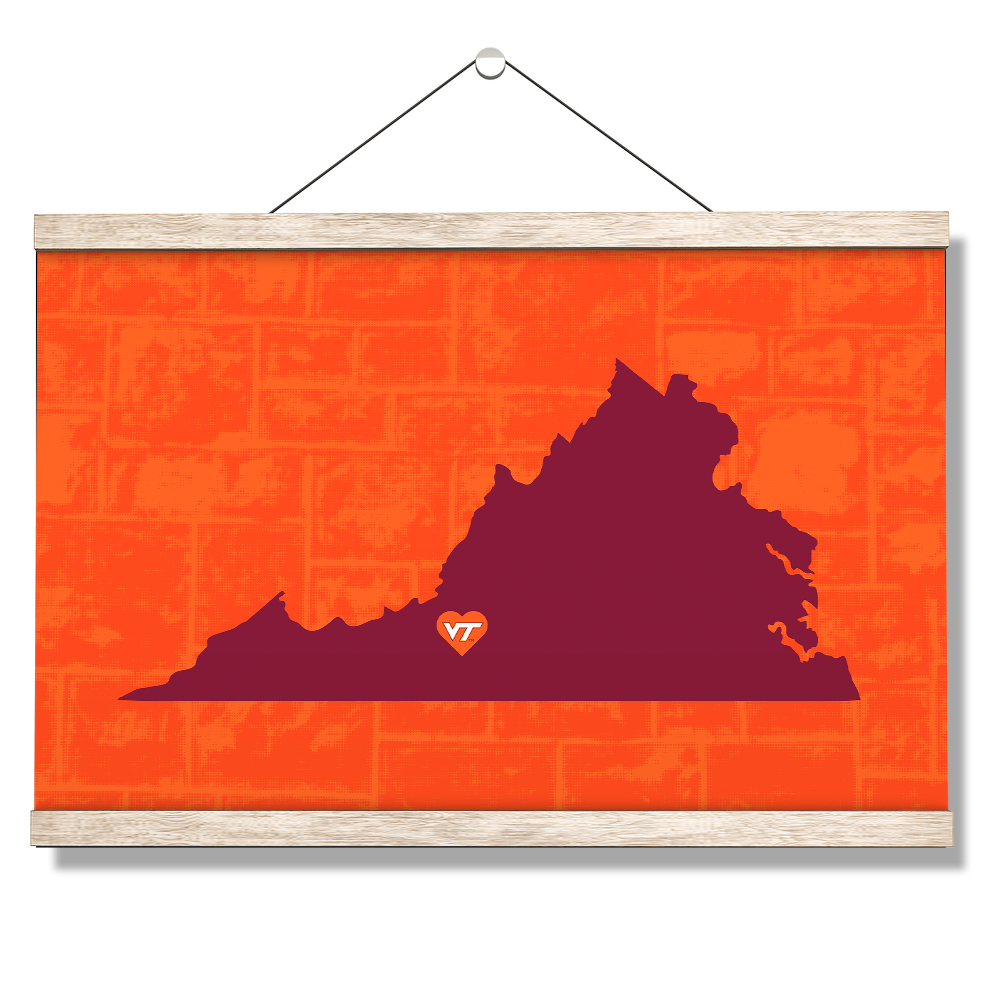 Virginia Tech Hokies - VT State Love - College Wall Art #Canvas