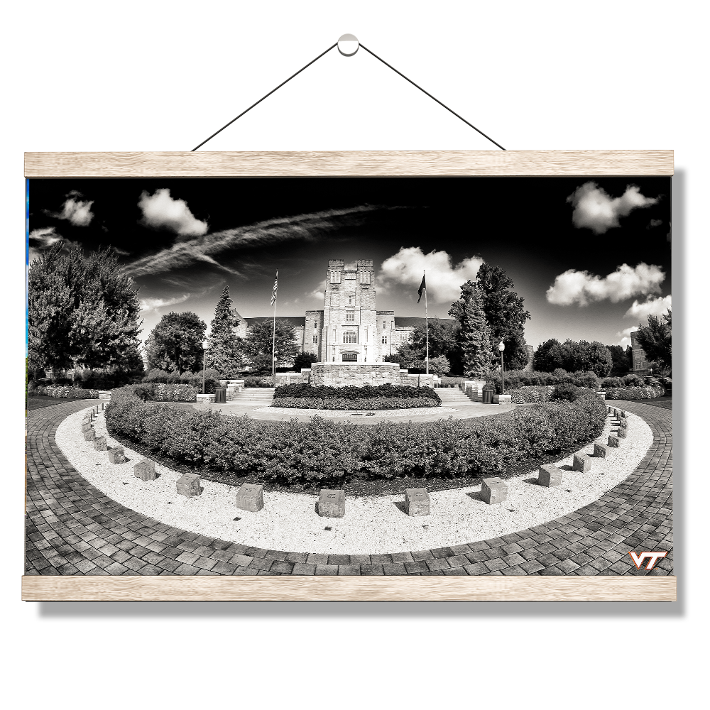 Virginia Tech Hokies - Burruss Hall B&W - College Wall Art #Canvas