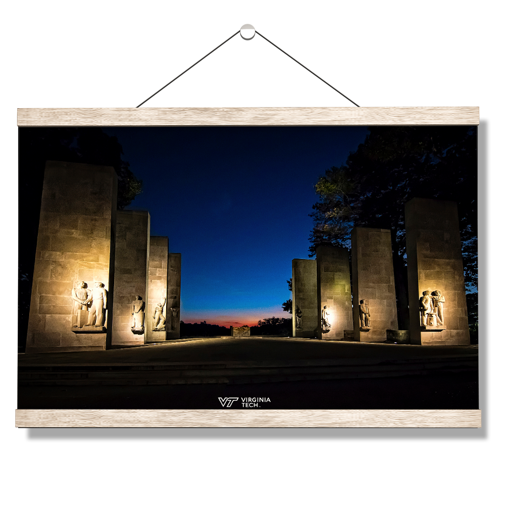 Virginia Tech Hokies -  Sunset at the War Memorial - College Wall Art #Canvas