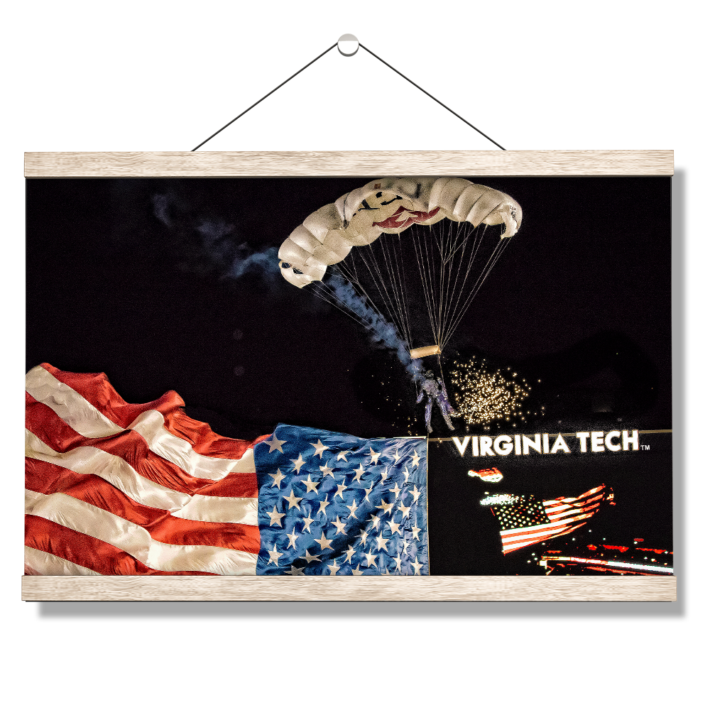 Virginia Tech Hokies - American Flag Entrance into Lane Stadium - College Wall Art #Canvas