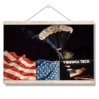Virginia Tech Hokies - American Flag Entrance into Lane Stadium - College Wall Art #Hanging Canvas