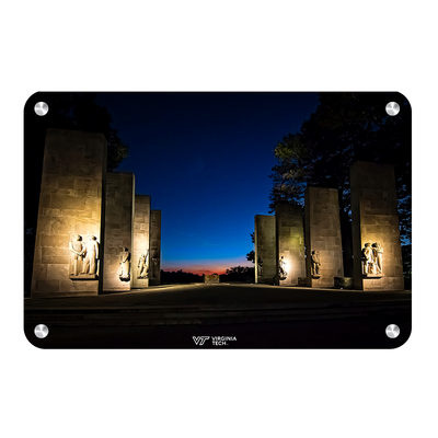 Virginia Tech Hokies - Sunset at the War Memorial - College Wall Art #Metal