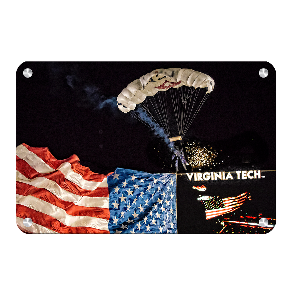 Virginia Tech Hokies - American Flag Entrance into Lane Stadium - College Wall Art #Canvas