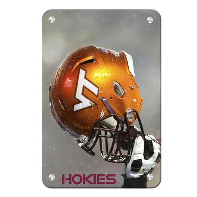 Virginia Tech Hokies - Helmet Held High - College Wall Art #Metal