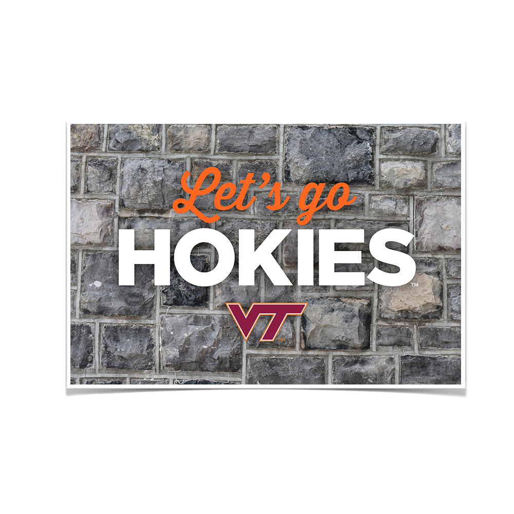 VIRGINIA TECH HOKIES - Lets Go Hokies - College Wall Art #Canvas