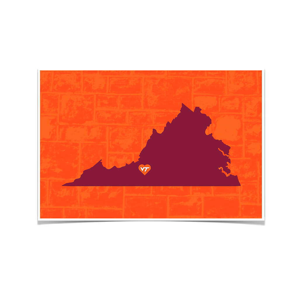 Virginia Tech Hokies - VT State Love - College Wall Art #Canvas