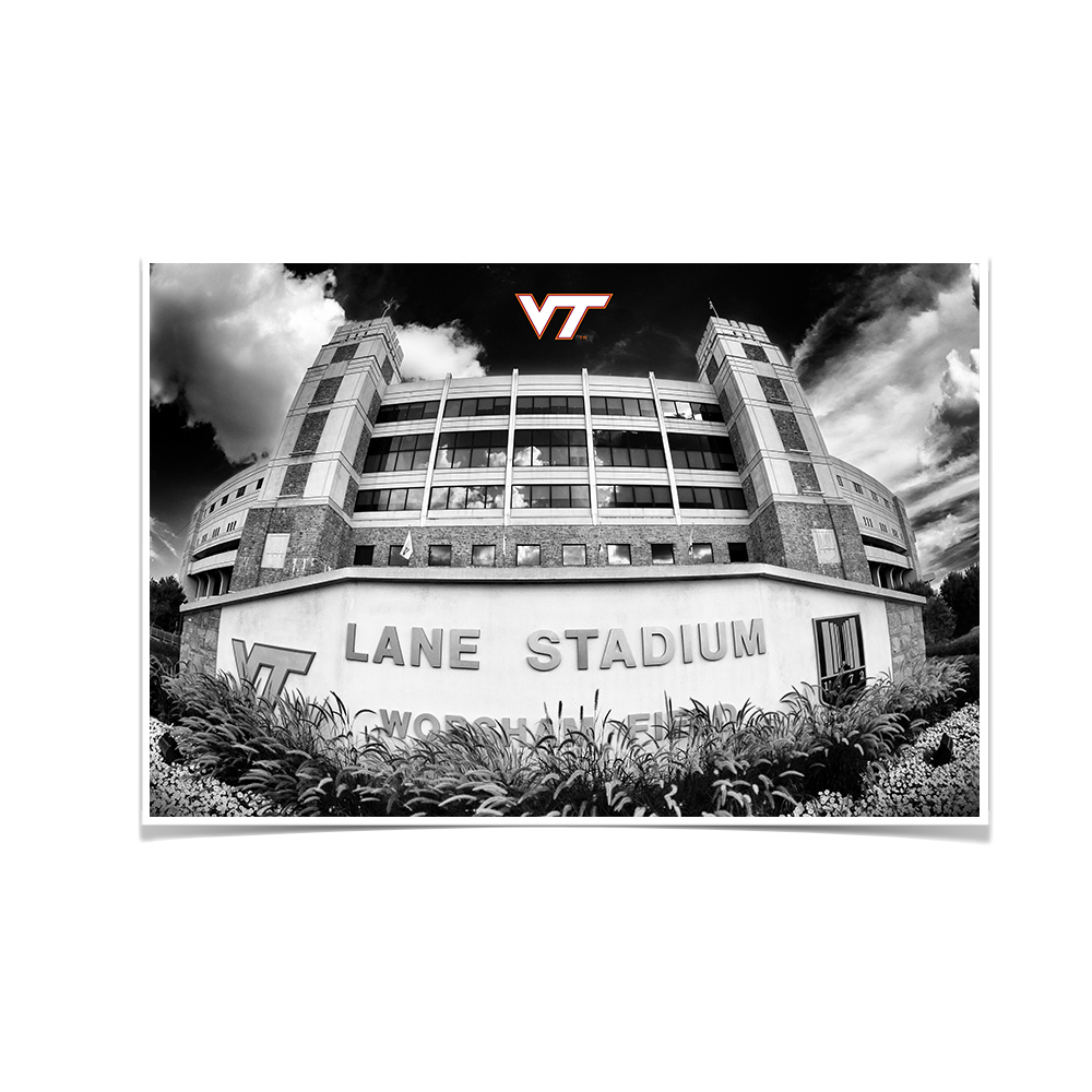 Virginia Tech Hokies - Lane Stadium Black & White - College Wall Art #Canvas