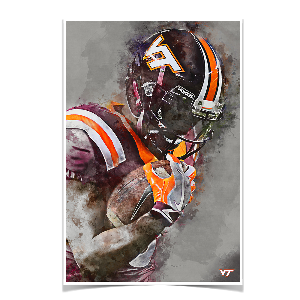 Virginia Tech Hokies -  VT Watercolor - College Wall Art #Canvas