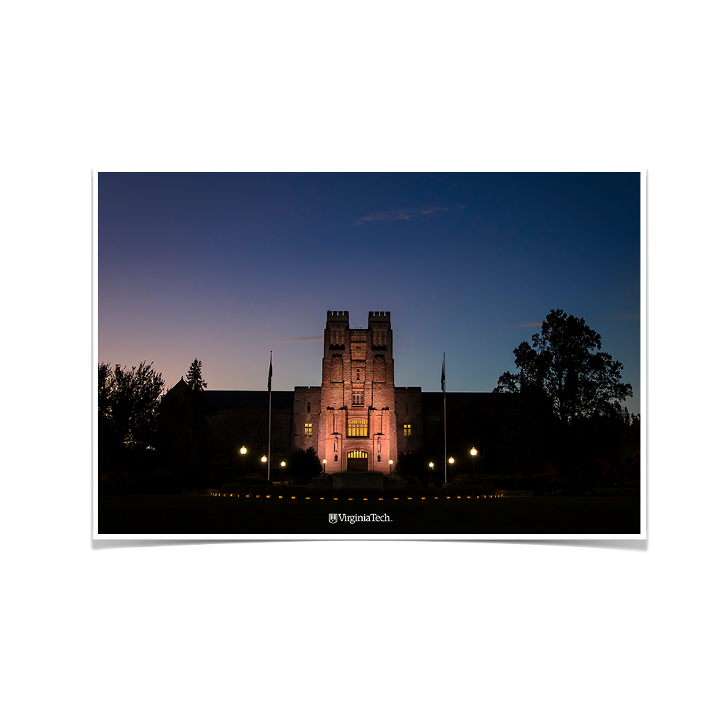 Virginia Tech Hokies - Burruss Hall Sunset - College Wall Art #Canvas