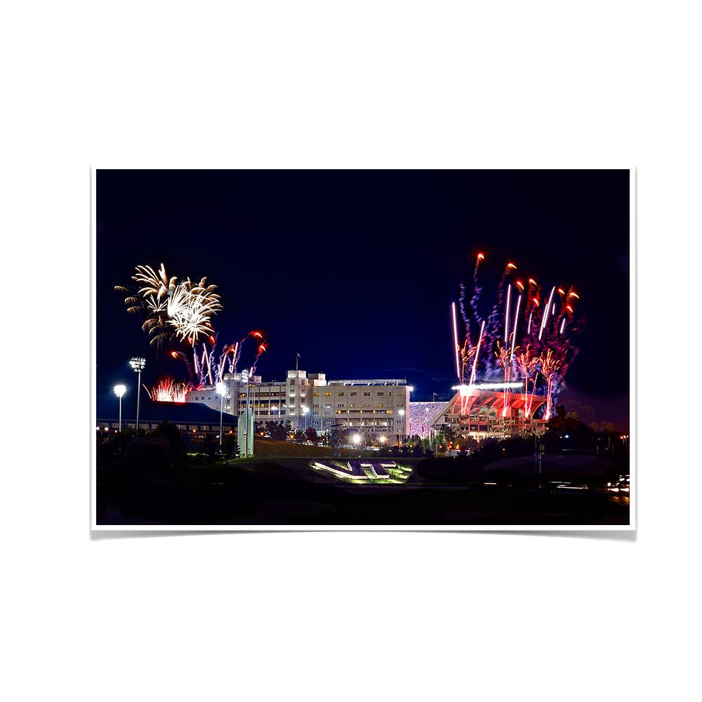 Virginia Tech Hokies - Fireworks over Lane - College Wall Art #Canvas
