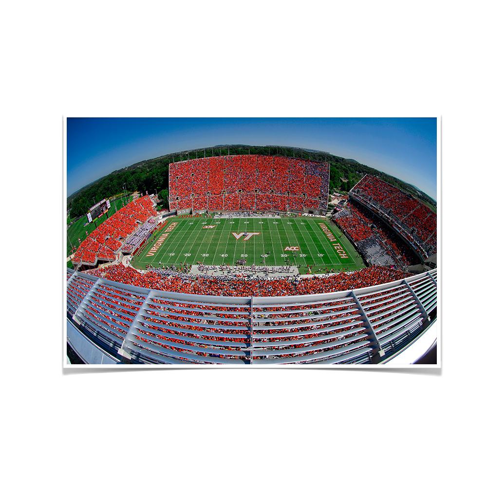 Virginia Tech Hokies - Fisheye Aerial Lane Stadium - College Wall Art #Canvas