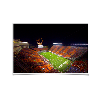 Virginia Tech Hokies - Aerial Striped Lane Stadium - College Wall Art #Poster