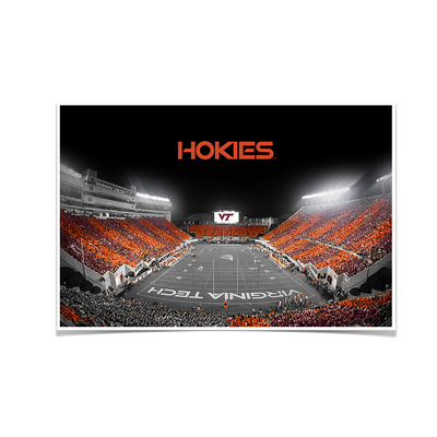 Virginia Tech Hokies - Hokie Striped End Zone - College Wall Art #Poster