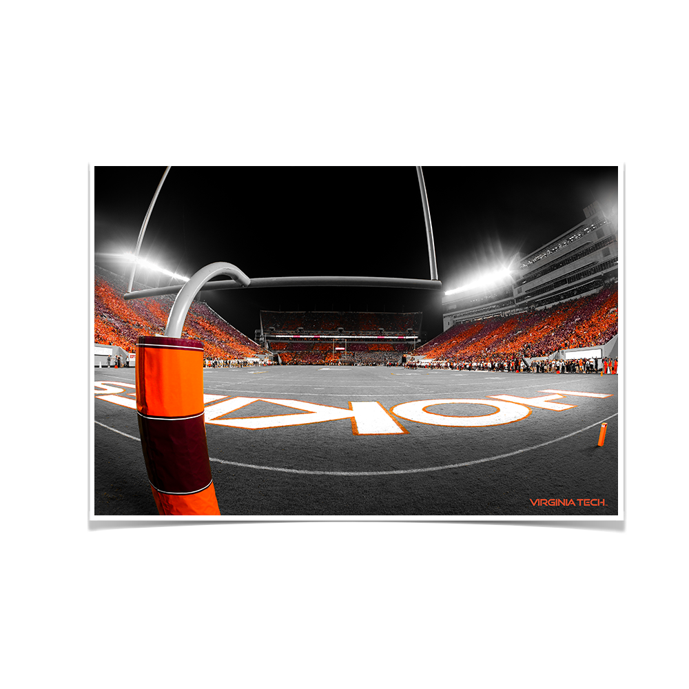 Virginia Tech Hokies - Thru the Hokie Striped Goal Post - College Wall Art #Canvas
