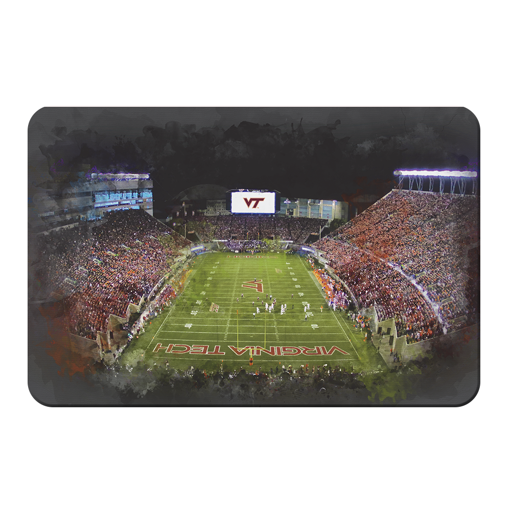 Virginia Tech Hokies - Lane Stadium Watercolor - College Wall Art #Canvas