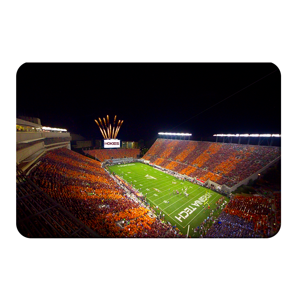 Virginia Tech Hokies - Aerial Striped Lane Stadium - College Wall Art #Canvas