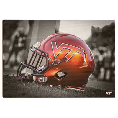 Virginia Tech Hokies - VT Helmet - College Wall Art #Wood