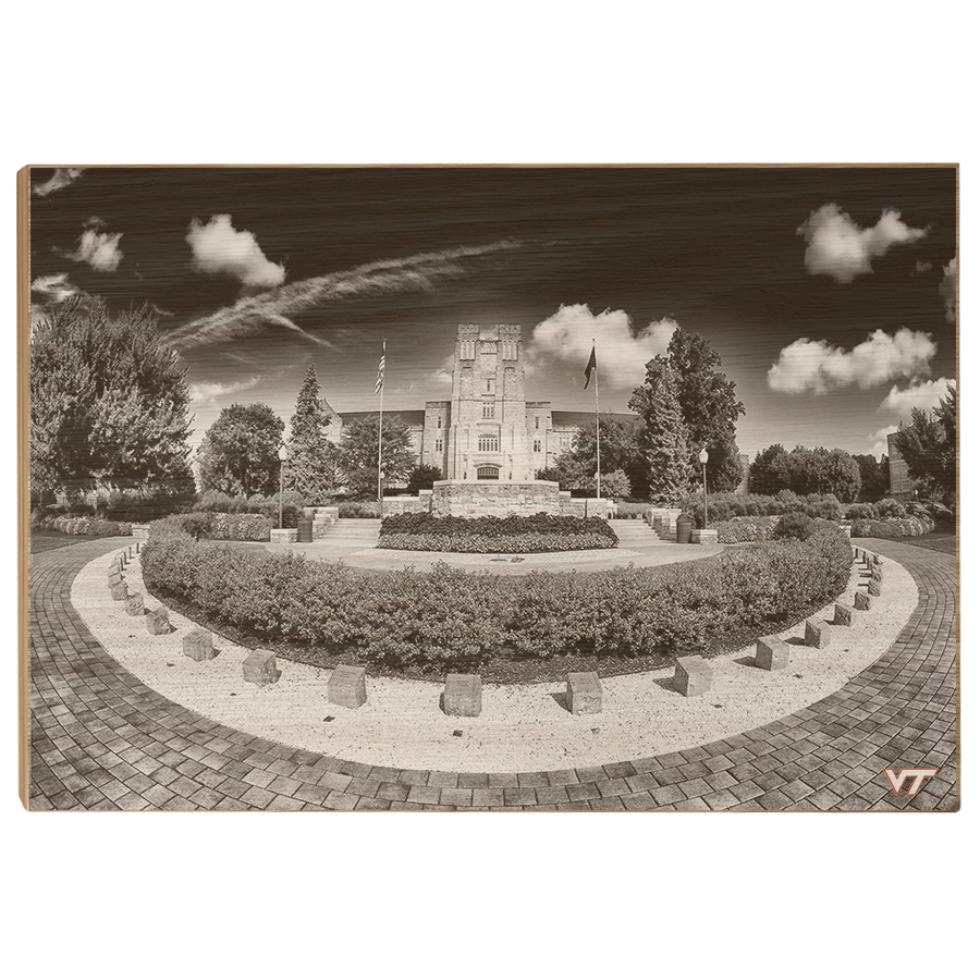 Virginia Tech Hokies - Burruss Hall B&W - College Wall Art #Canvas