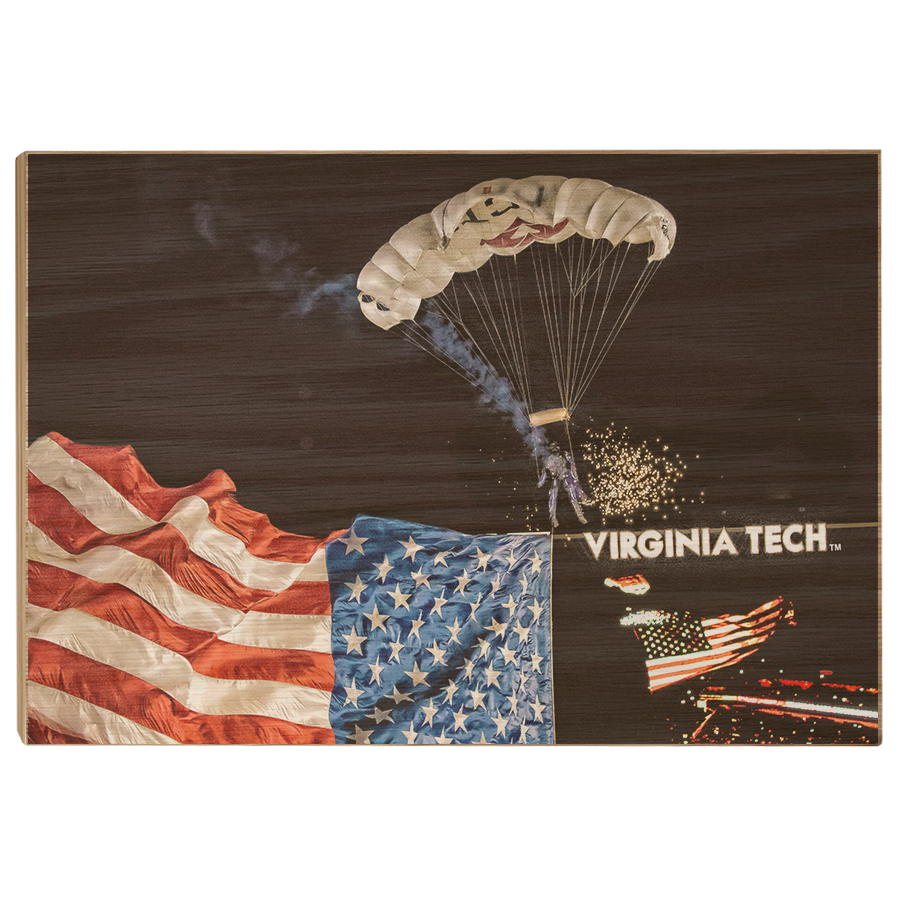 Virginia Tech Hokies - American Flag Entrance into Lane Stadium - College Wall Art #Canvas