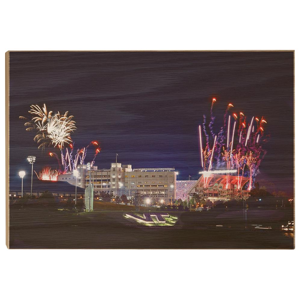 Virginia Tech Hokies - Fireworks over Lane - College Wall Art #Canvas
