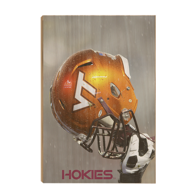 Virginia Tech Hokies - Helmet Held High - College Wall Art #Wood