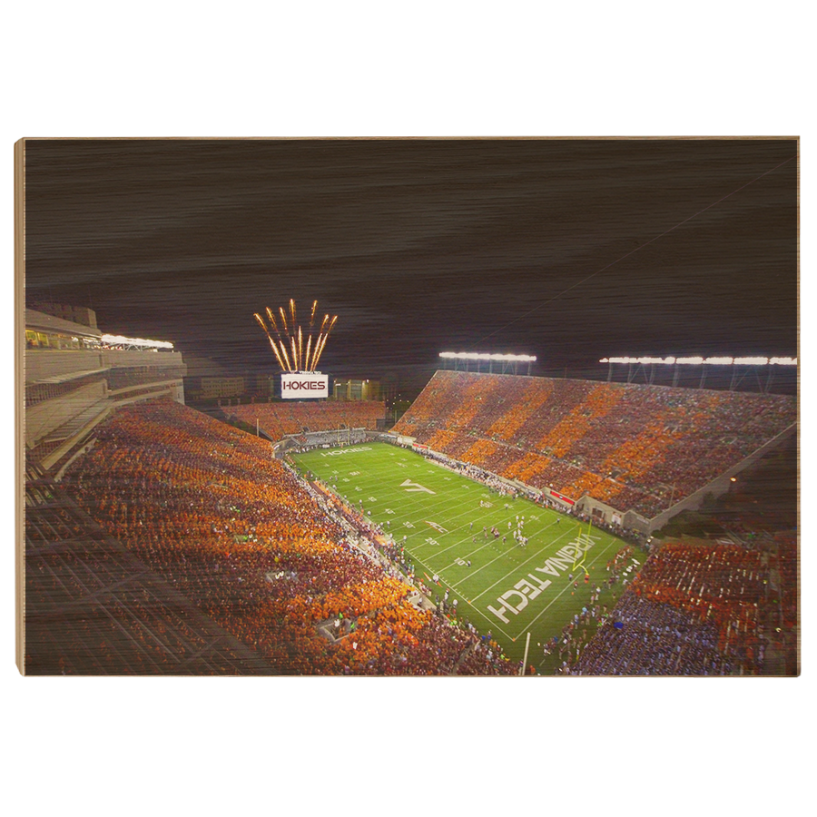Virginia Tech Hokies - Aerial Striped Lane Stadium - College Wall Art #Canvas