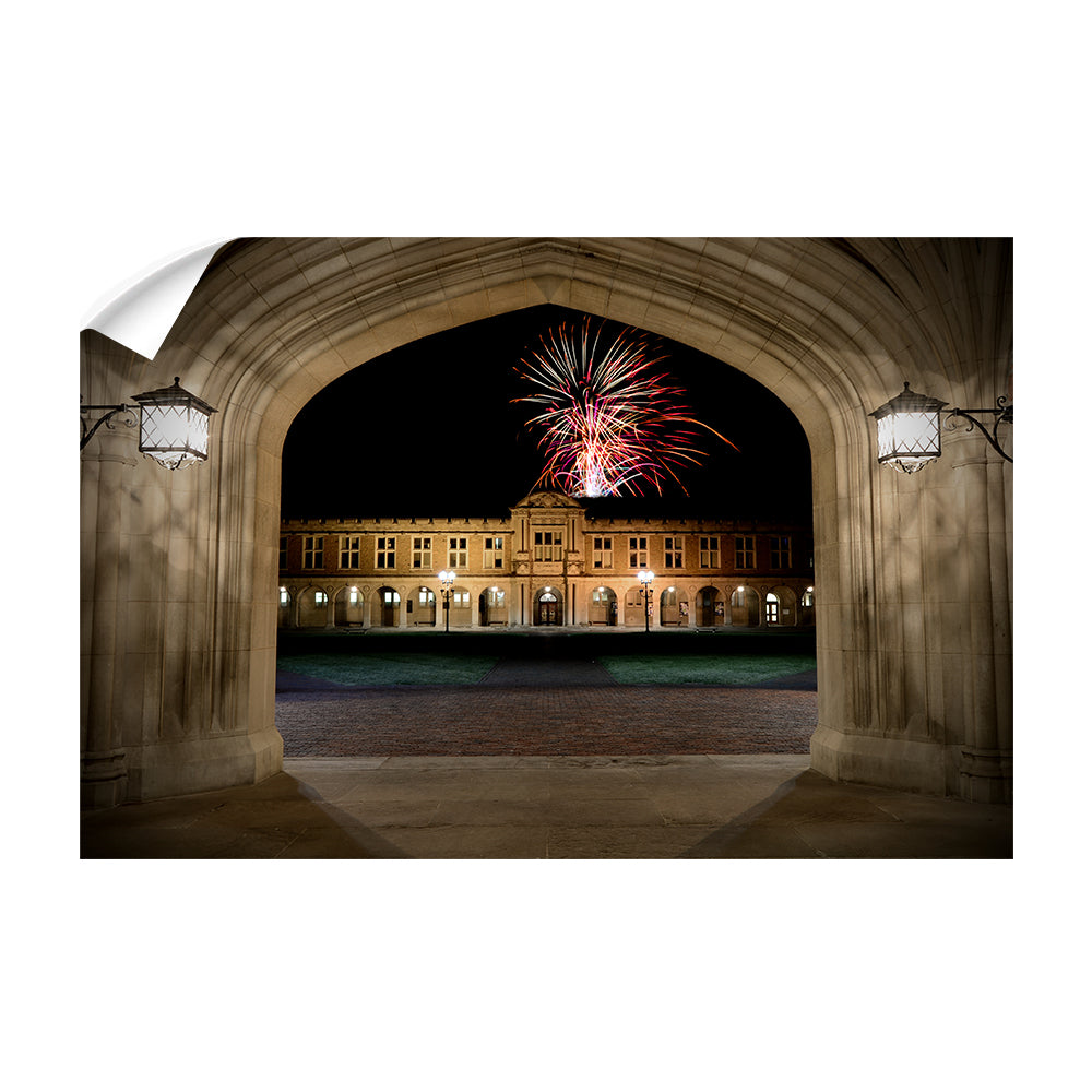 Washington University Bears - Lunar Fireworks - College Wall Art #Canvas