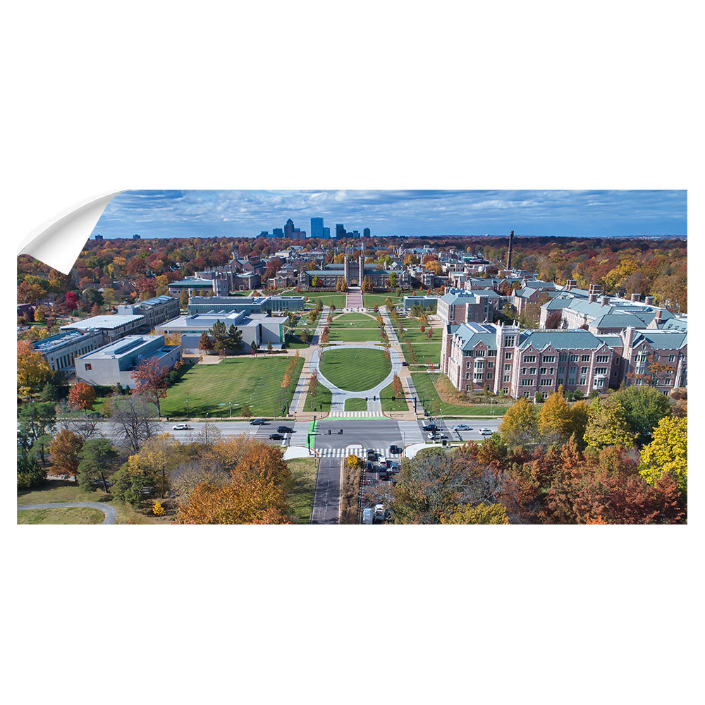 WashU - Fall Danforth Campus Aerial Panoramic - College Wall Art #Canvas