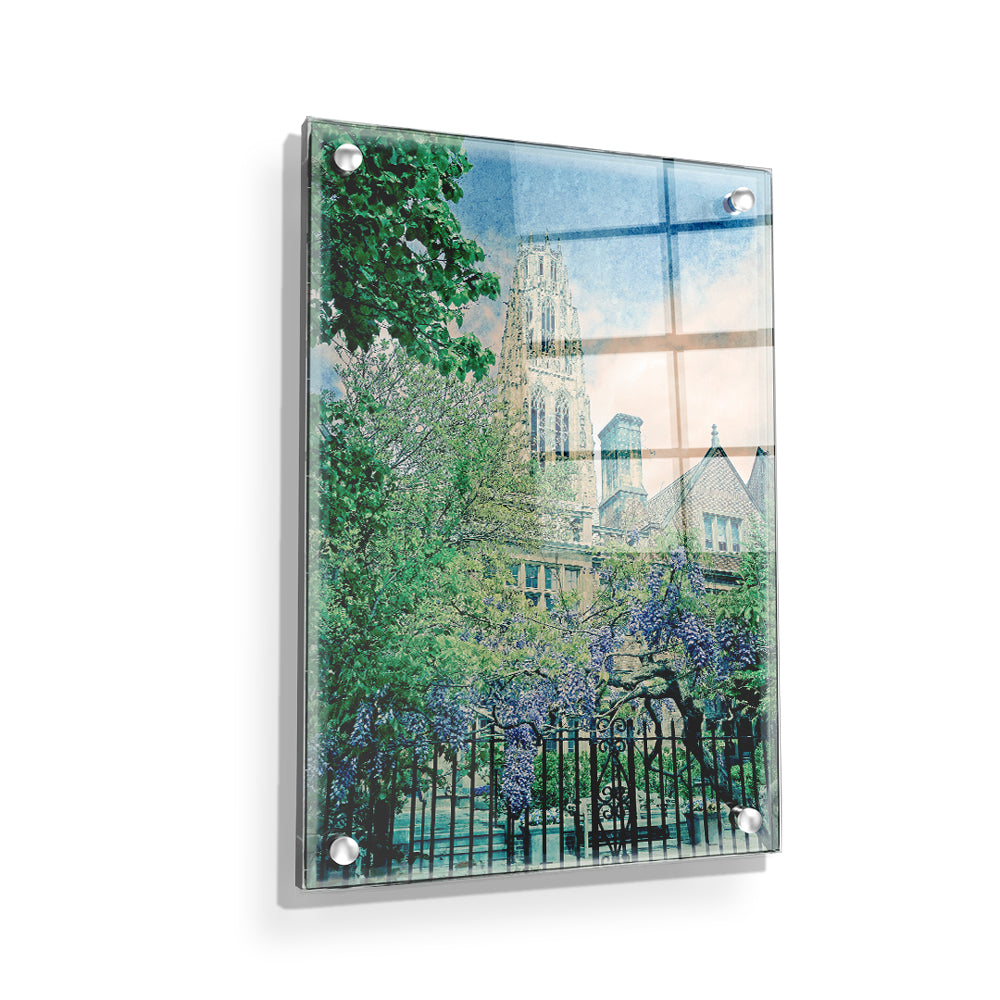 Yale Bulldogs - Harkness Tower Water Color - College Wall Art #Canvas