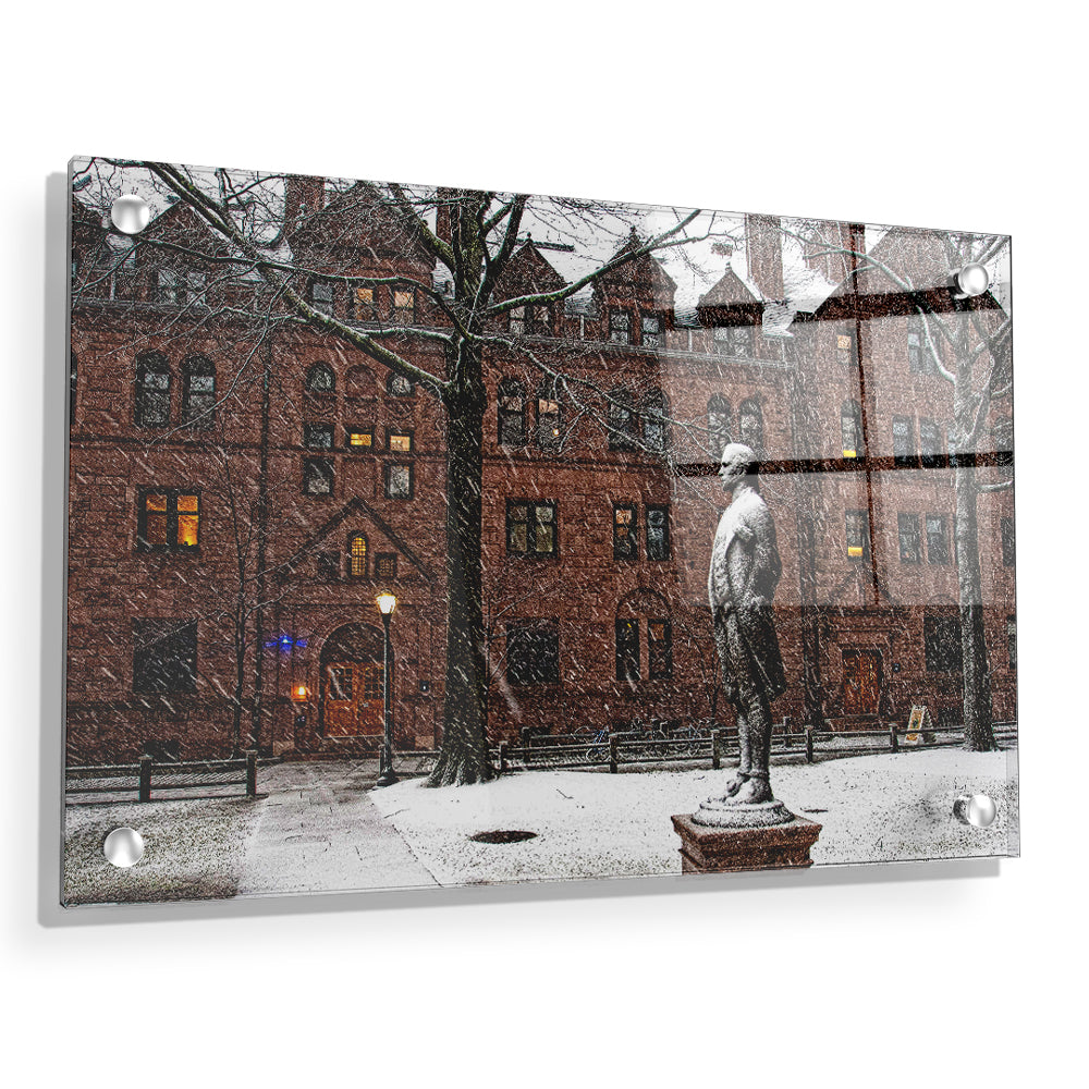 Yale Bulldogs - Snow on the old campus - College Wall Art #Canvas