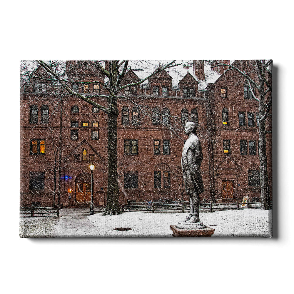 Yale Bulldogs - Snow on the old campus - College Wall Art #Canvas
