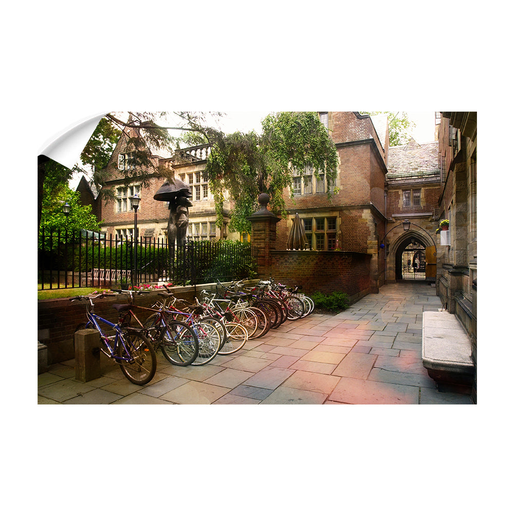 Yale Bulldogs - Bikes on Campus - College Wall Art #Canvas