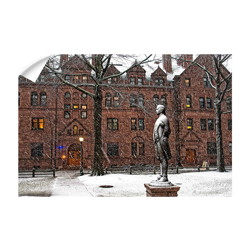 Yale Bulldogs - Snow on the old campus - College Wall Art #Canvas