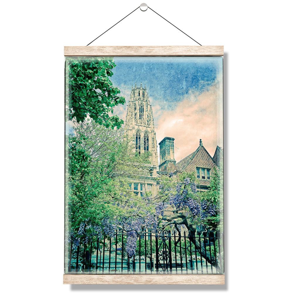 Yale Bulldogs - Harkness Tower Water Color - College Wall Art #Canvas