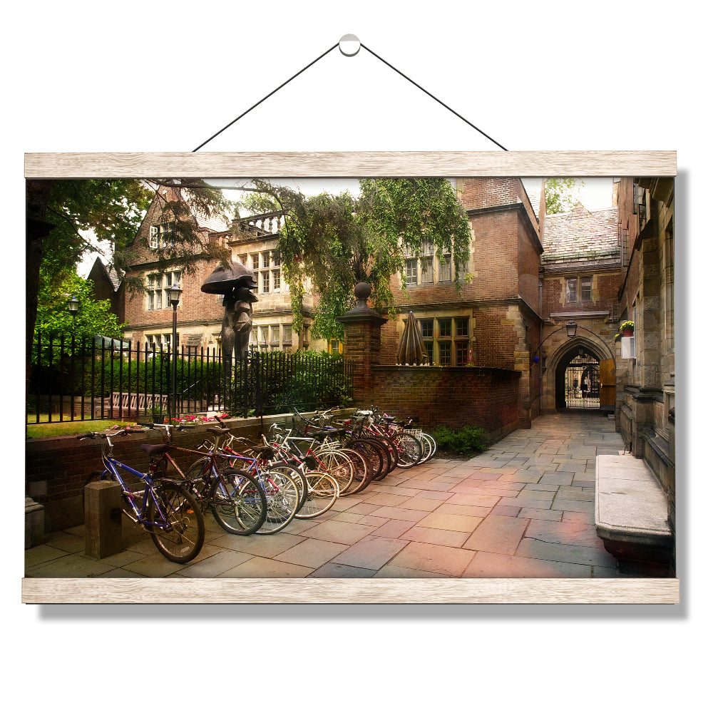 Yale Bulldogs - Bikes on Campus - College Wall Art #Canvas