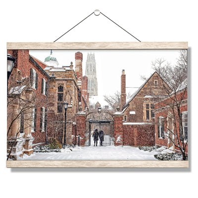 Yale Bulldogs - Snowy Pierson College Gate #Hanging Canvas