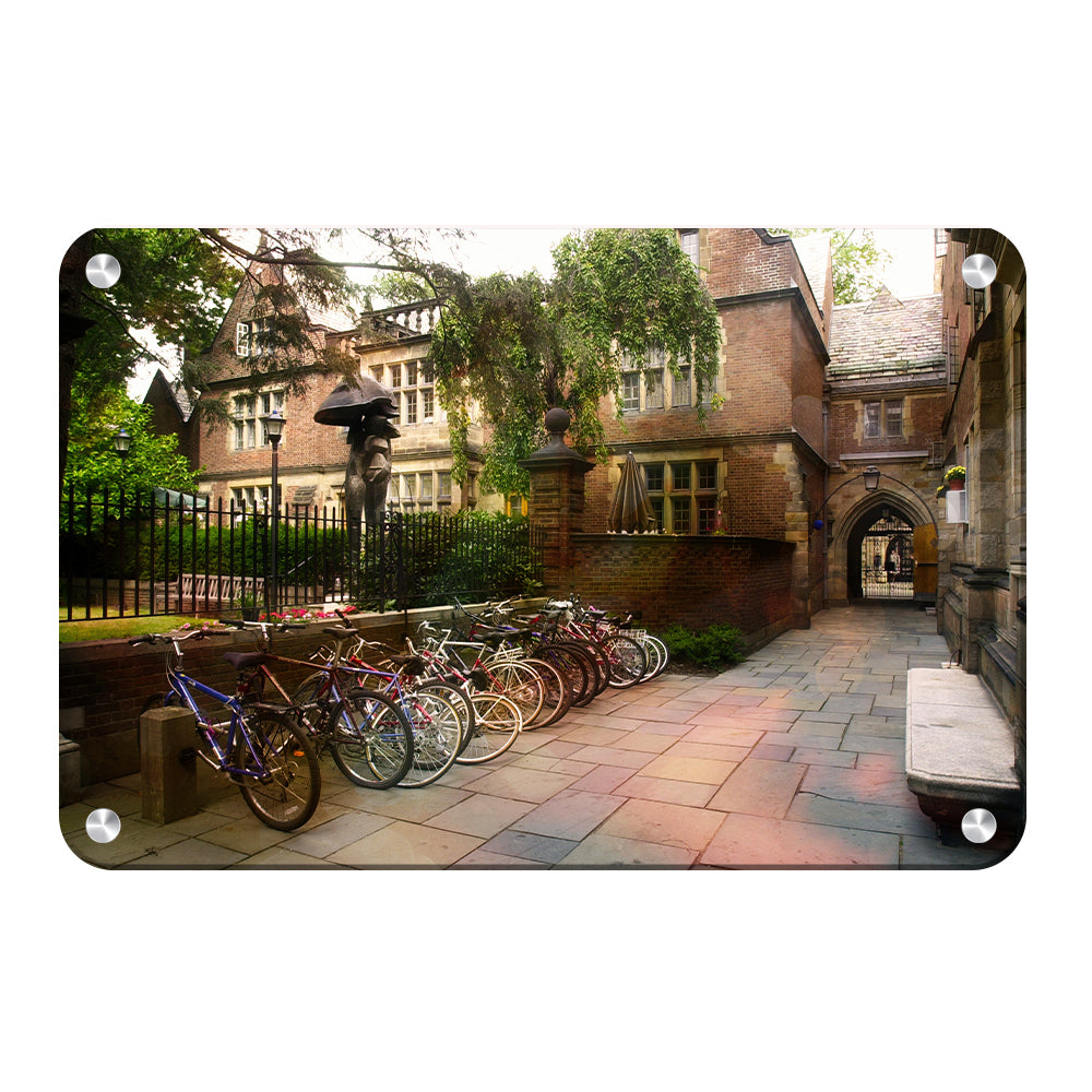 Yale Bulldogs - Bikes on Campus - College Wall Art #Canvas