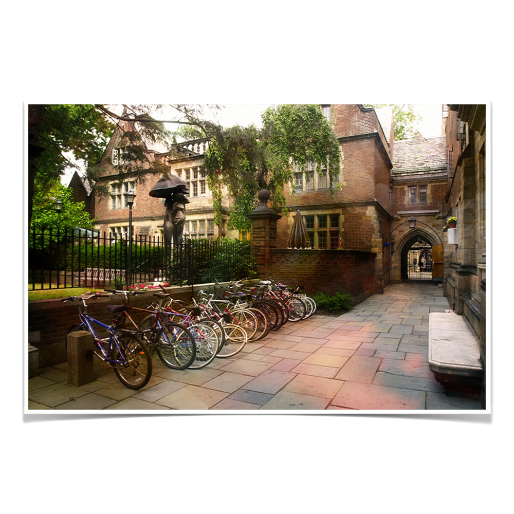 Yale Bulldogs - Bikes on Campus - College Wall Art #Canvas