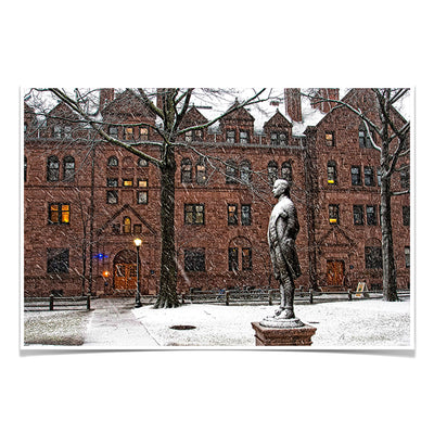 Yale Bulldogs - Snow on the old campus - College Wall Art #Poster