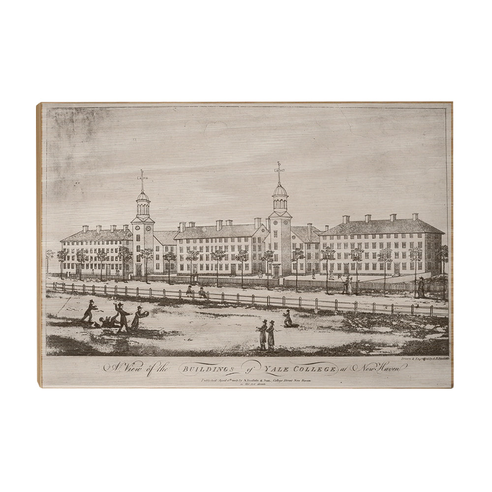Yale Bulldogs - Vintage 1807 The Buildings of Yale College - College Wall Art #Canvas